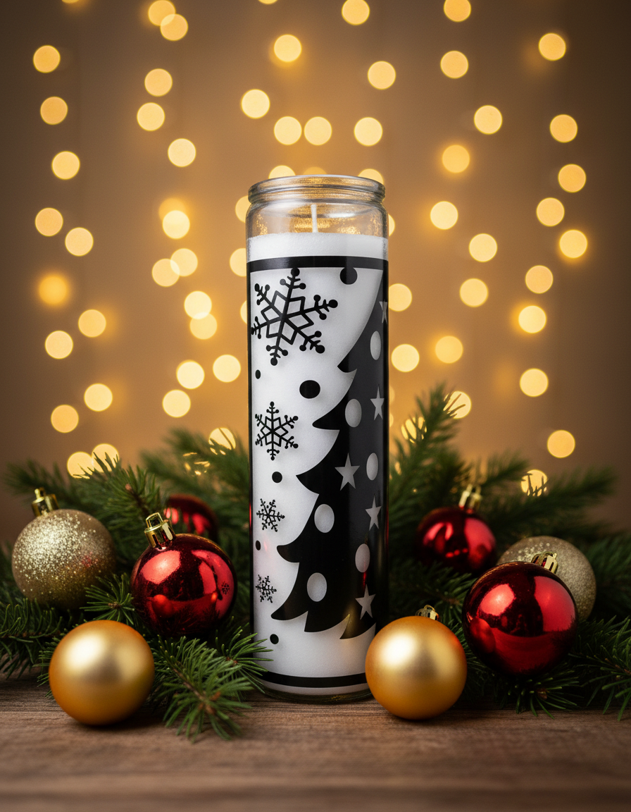 Christmas Tree Candle Holiday Background